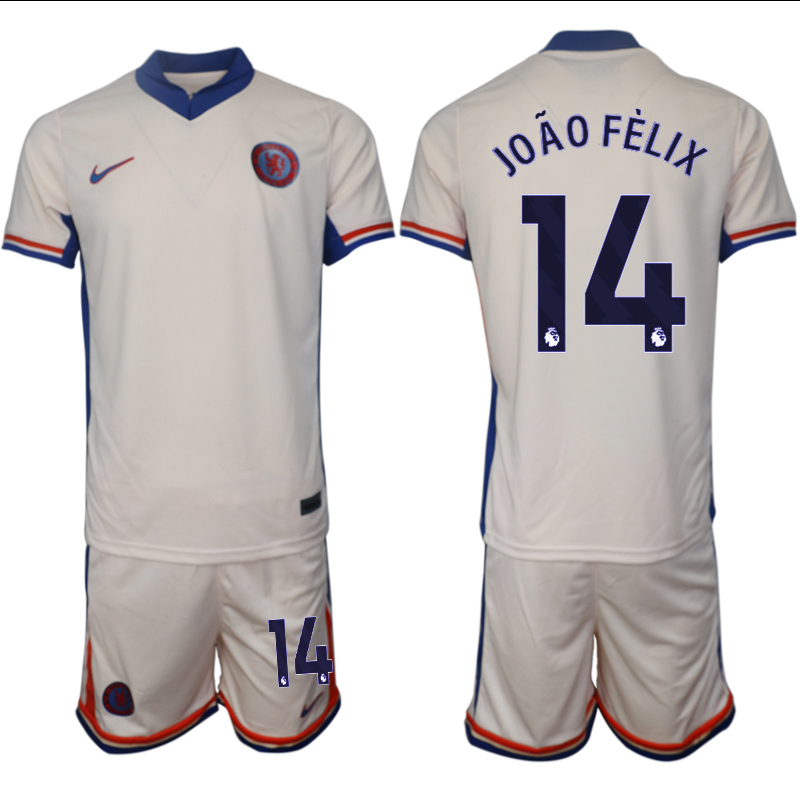 Men 2024-2025 Club Chelsea away Cream #14 Soccer Jersey